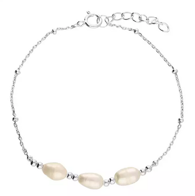 Silver Trio Pearl Bracelet