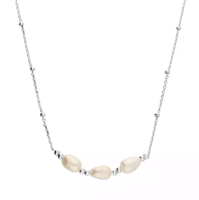 Silver Trio Pearl Necklace
