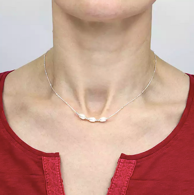 Silver Trio Pearl Necklace