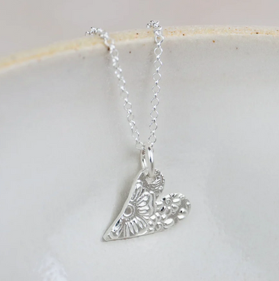 Silver Tilted Heart Pendant