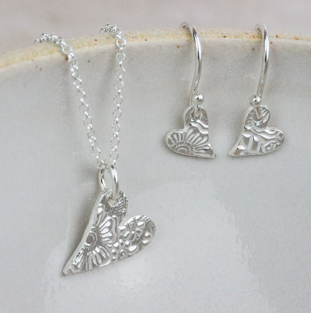 Silver Tilted Heart Pendant