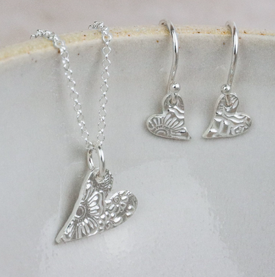 Silver Tilted Heart Pendant