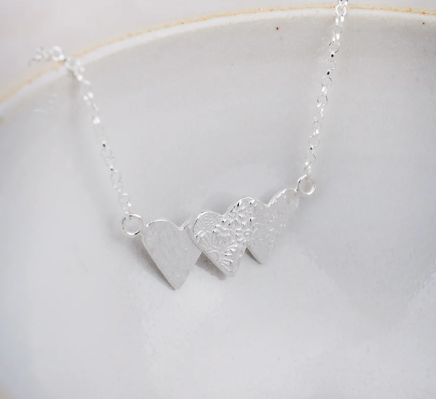 Silver Triple Heart Necklace