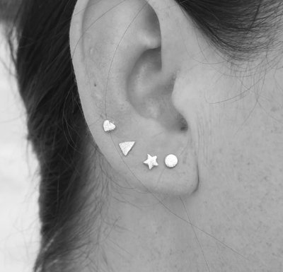 Silver Mini Star Stud Earrings
