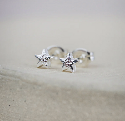 Silver Mini Star Stud Earrings