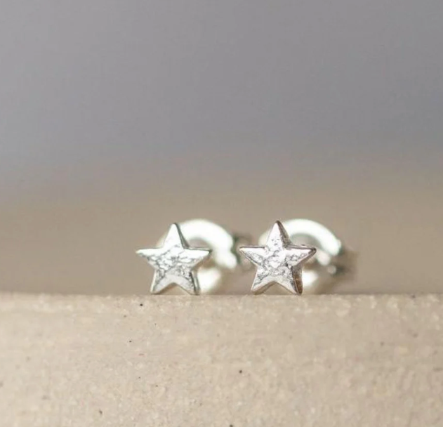 Silver Mini Star Stud Earrings