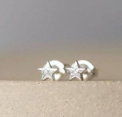 Silver Mini Star Stud Earrings