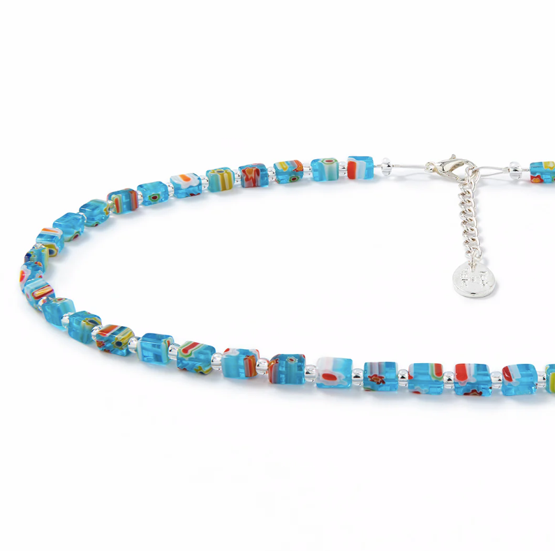 Carrie Elspeth Turquoise Millefiori Necklace