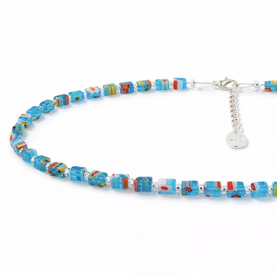 Carrie Elspeth Turquoise Millefiori Necklace