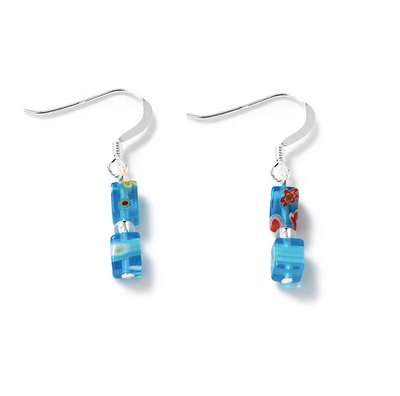 Carrie Elspeth Turquoise Millefiori Drop Earrings