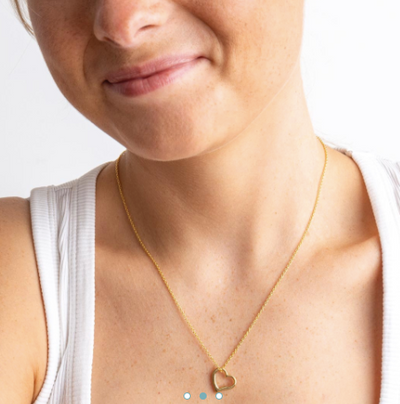 Dew Gold Tilted Open Heart Necklace