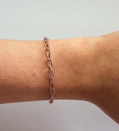 Rose Gold Chain Link Slider Bracelet