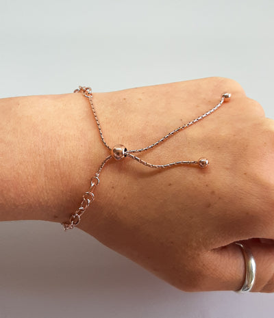 Rose Gold Chain Link Slider Bracelet