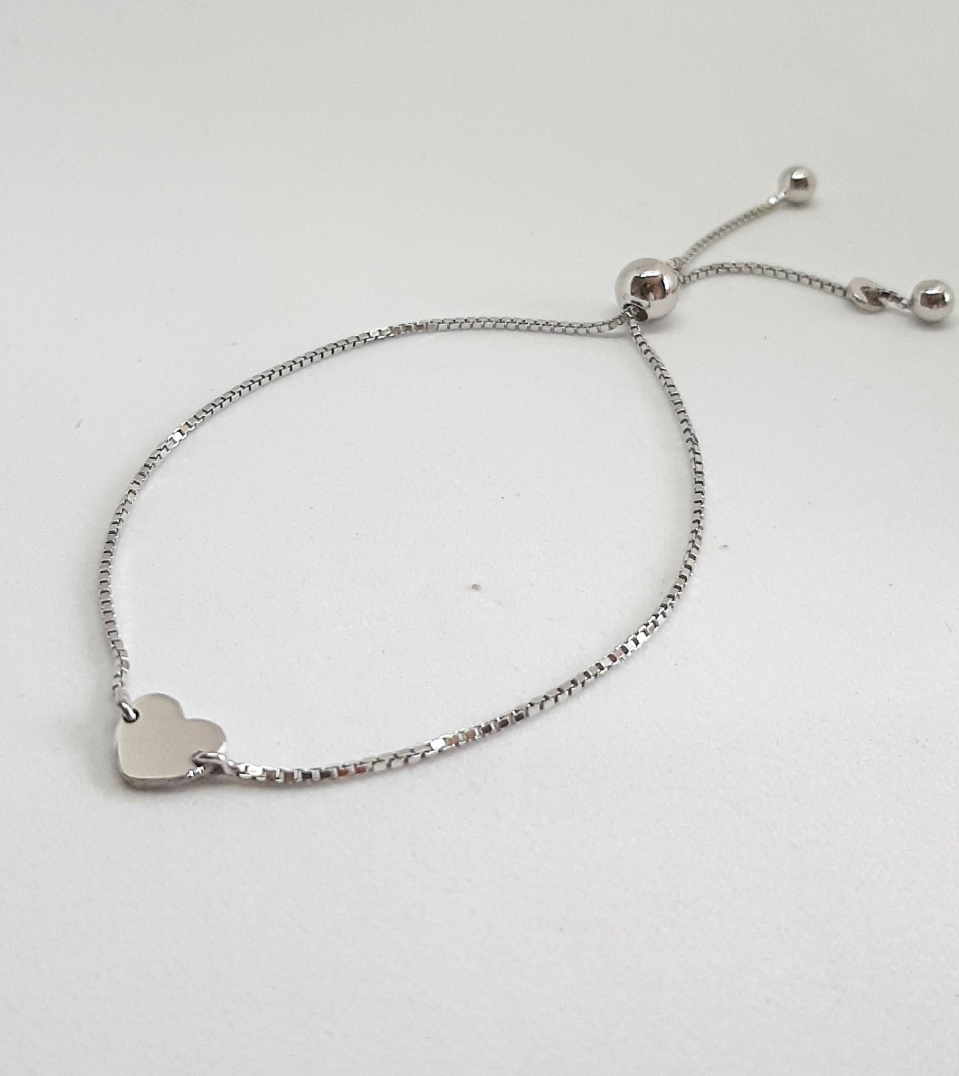 Silver Mini Heart Slider Bracelet