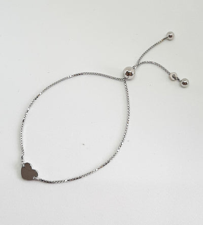 Silver Mini Heart Slider Bracelet