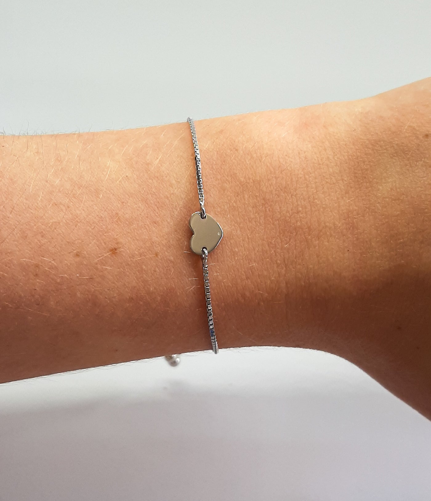 Silver Mini Heart Slider Bracelet