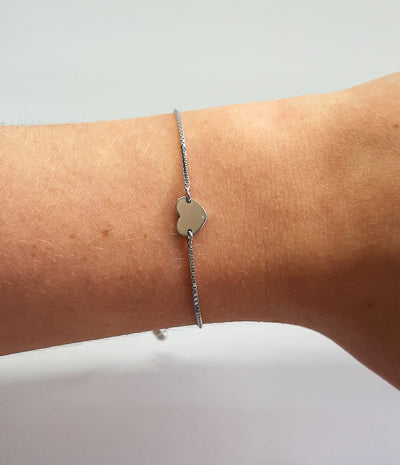 Silver Mini Heart Slider Bracelet