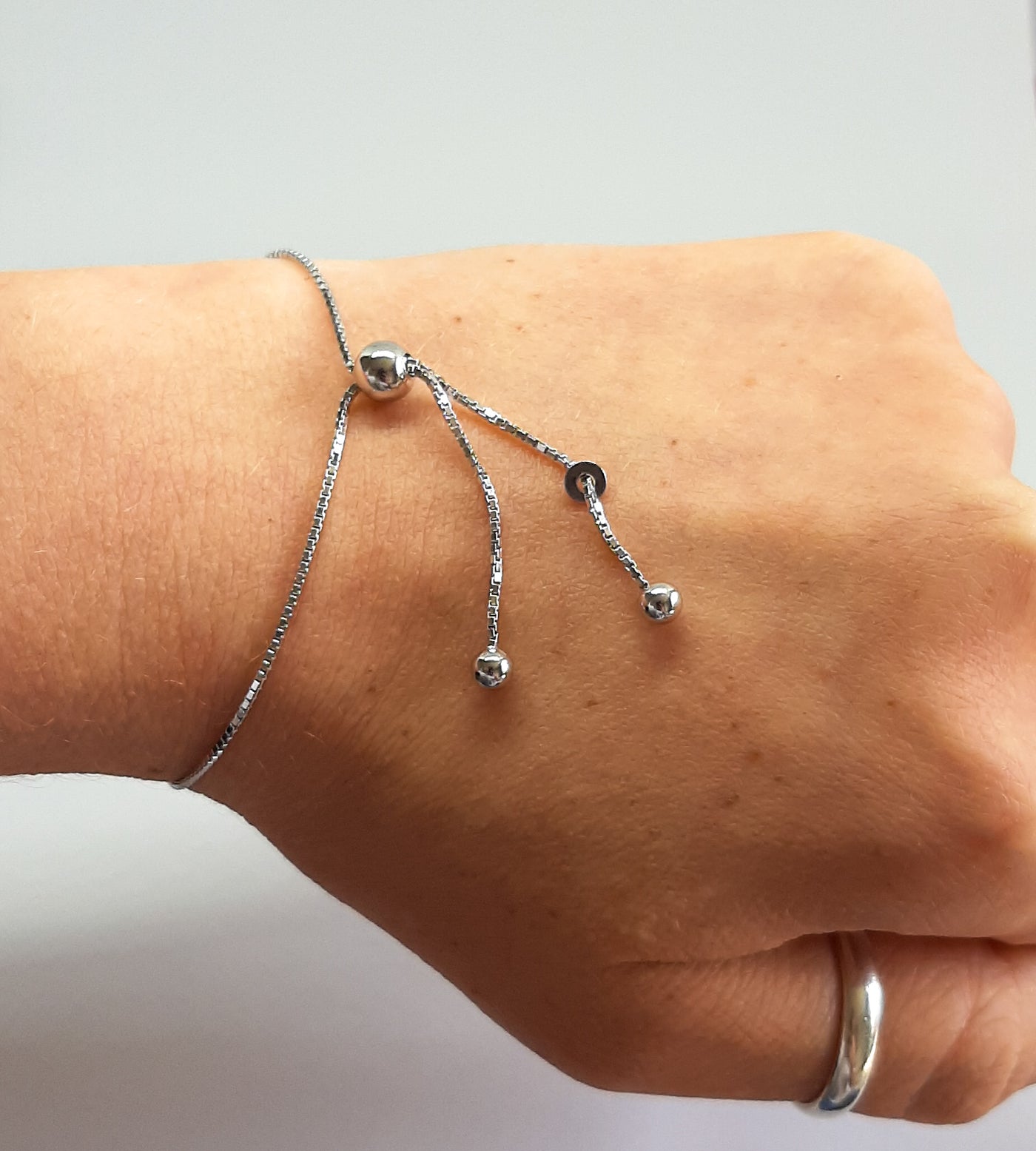 Silver Mini Heart Slider Bracelet