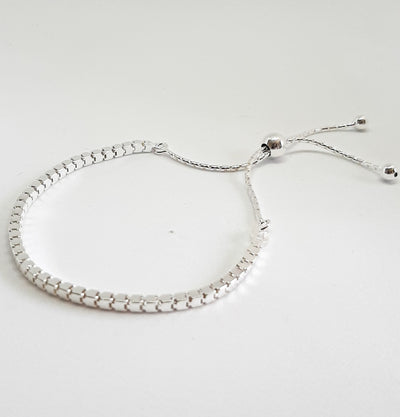 Silver Box Chain Slider Bracelet