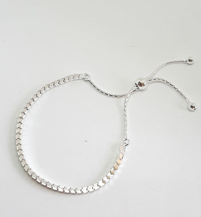 Silver Box Chain Slider Bracelet