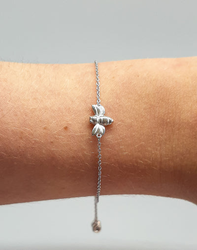 Silver Bee CZ Slider Bracelet