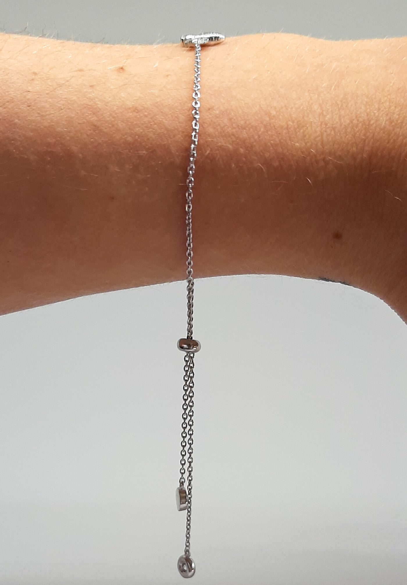 Silver Bee CZ Slider Bracelet