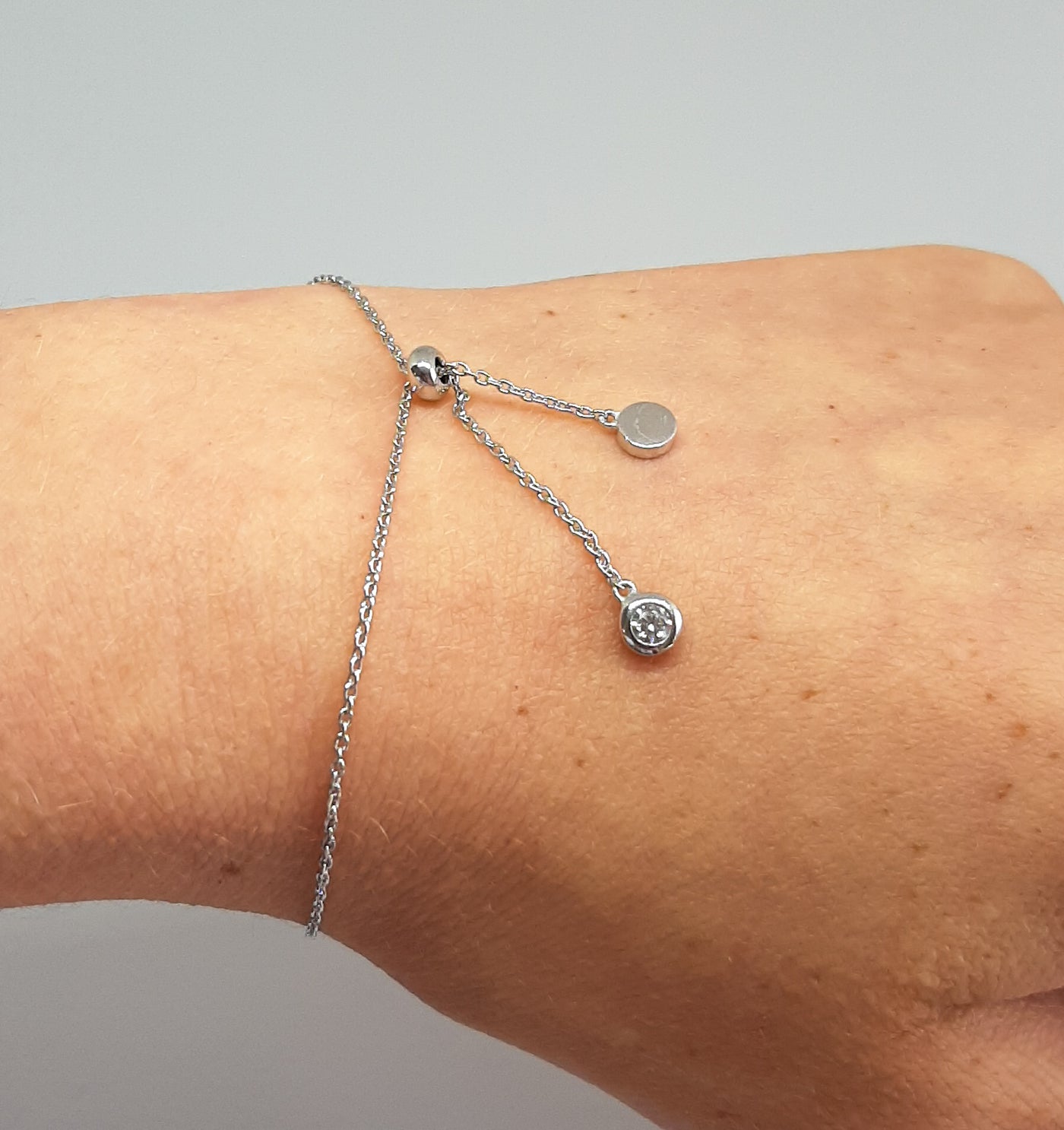 Silver Bee CZ Slider Bracelet