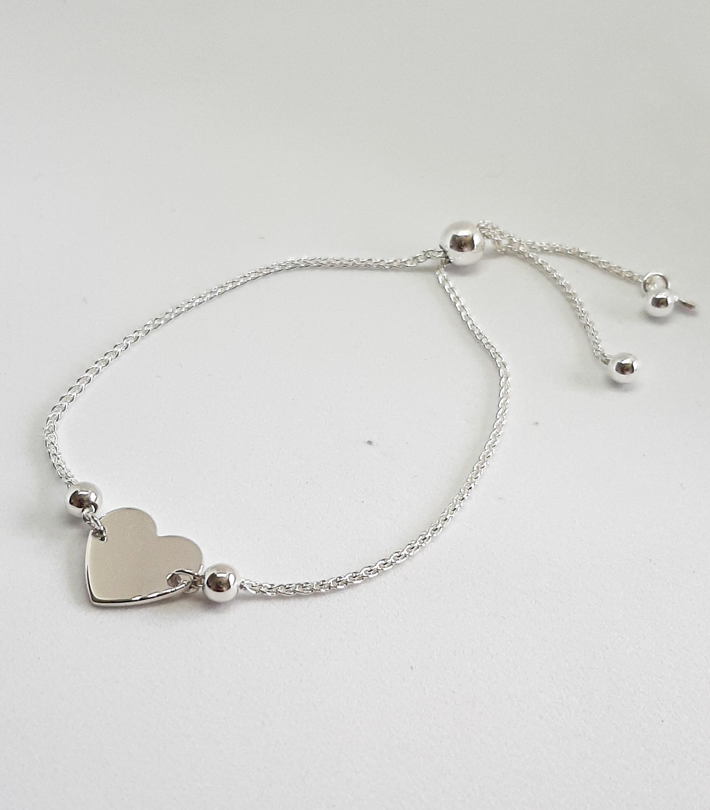 Silver Large Heart Slider Bracelet