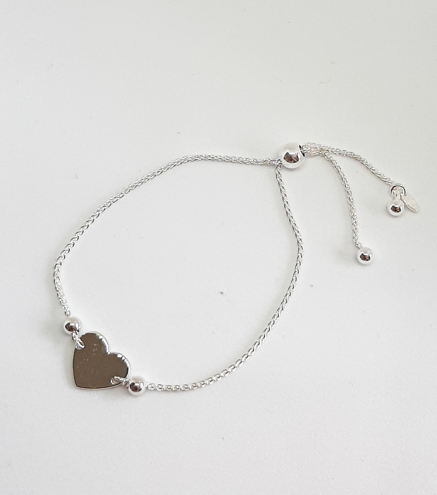 Silver Large Heart Slider Bracelet