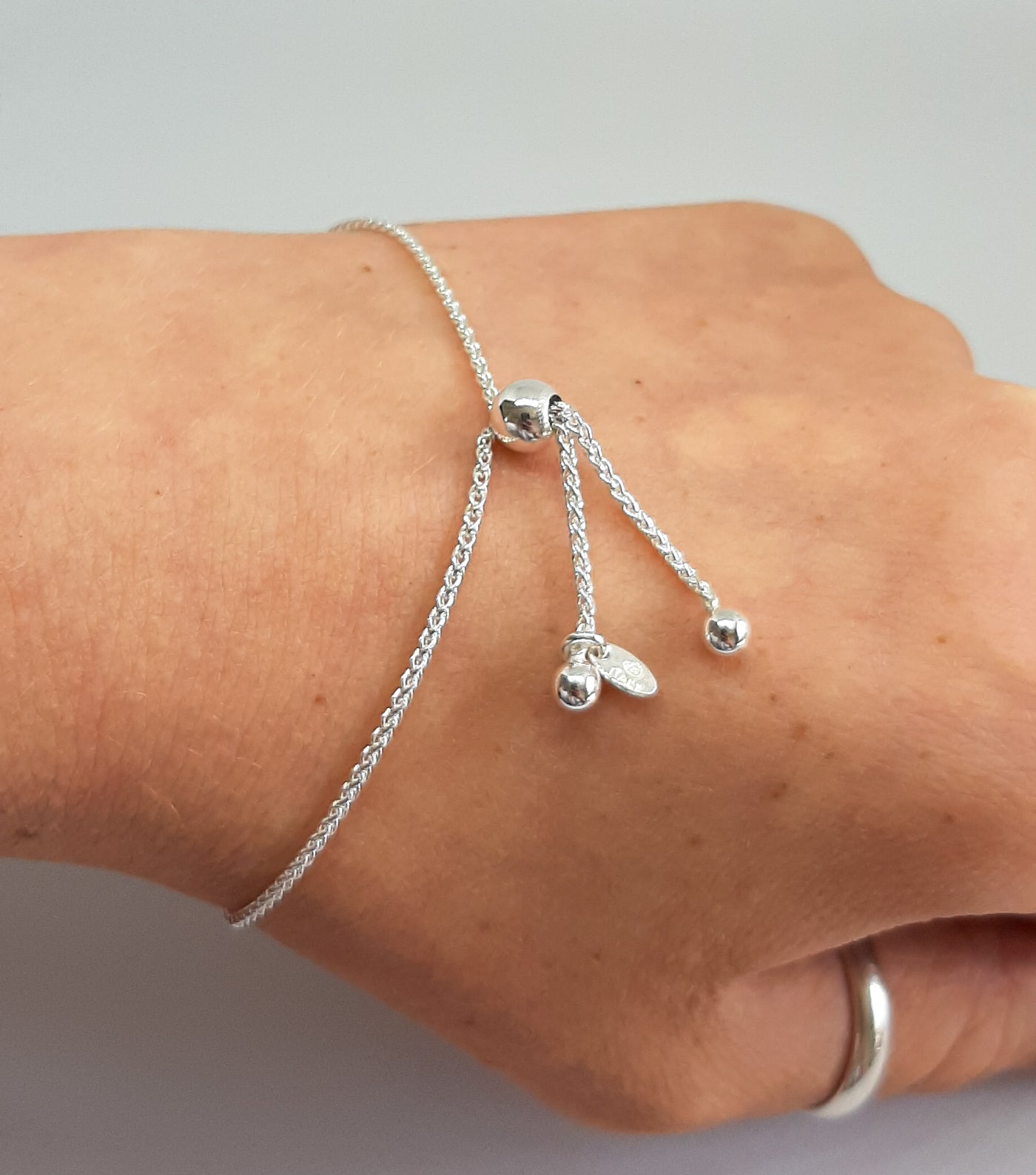 Silver Large Heart Slider Bracelet