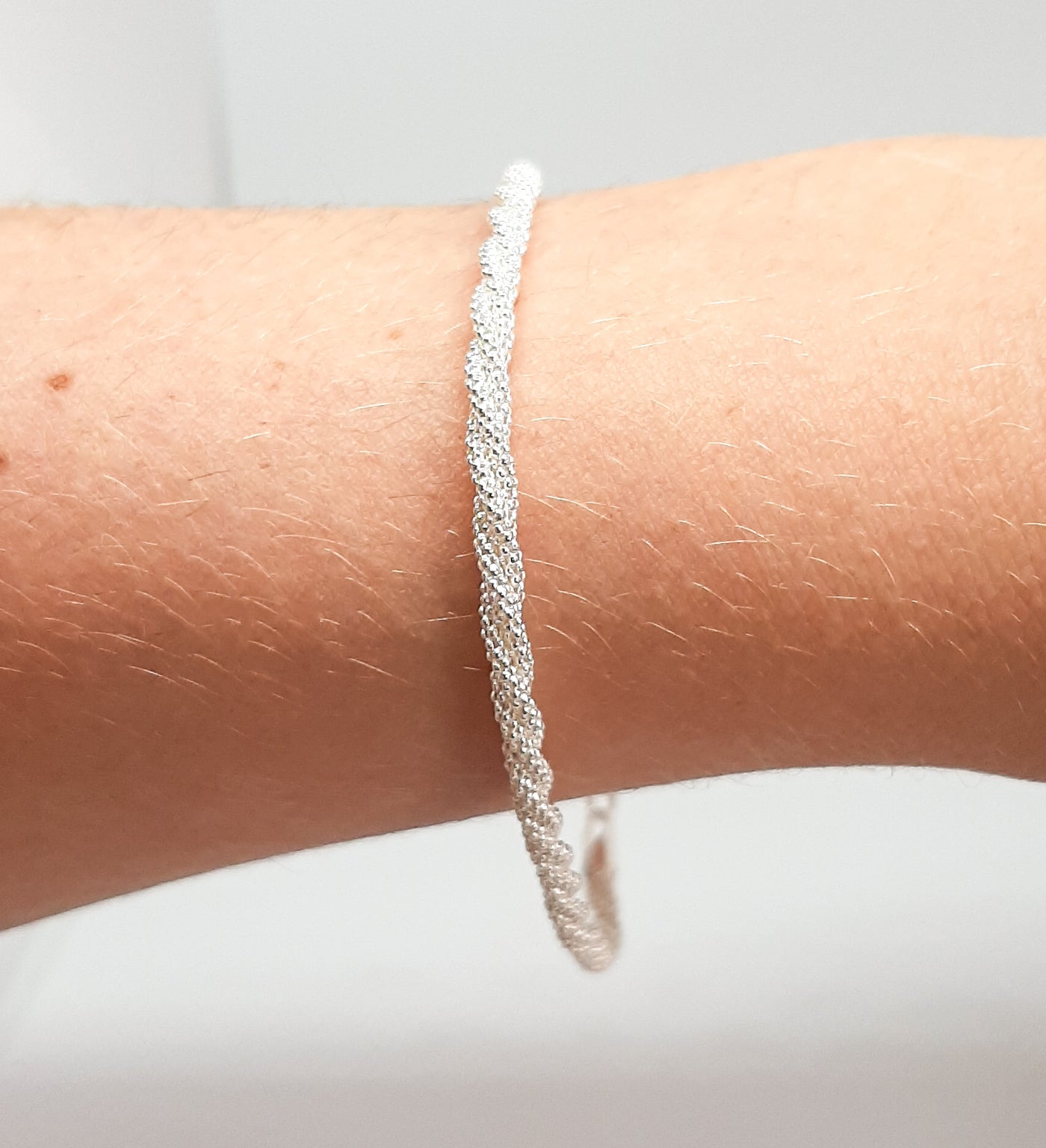 Silver Plaited Mesh Bracelet