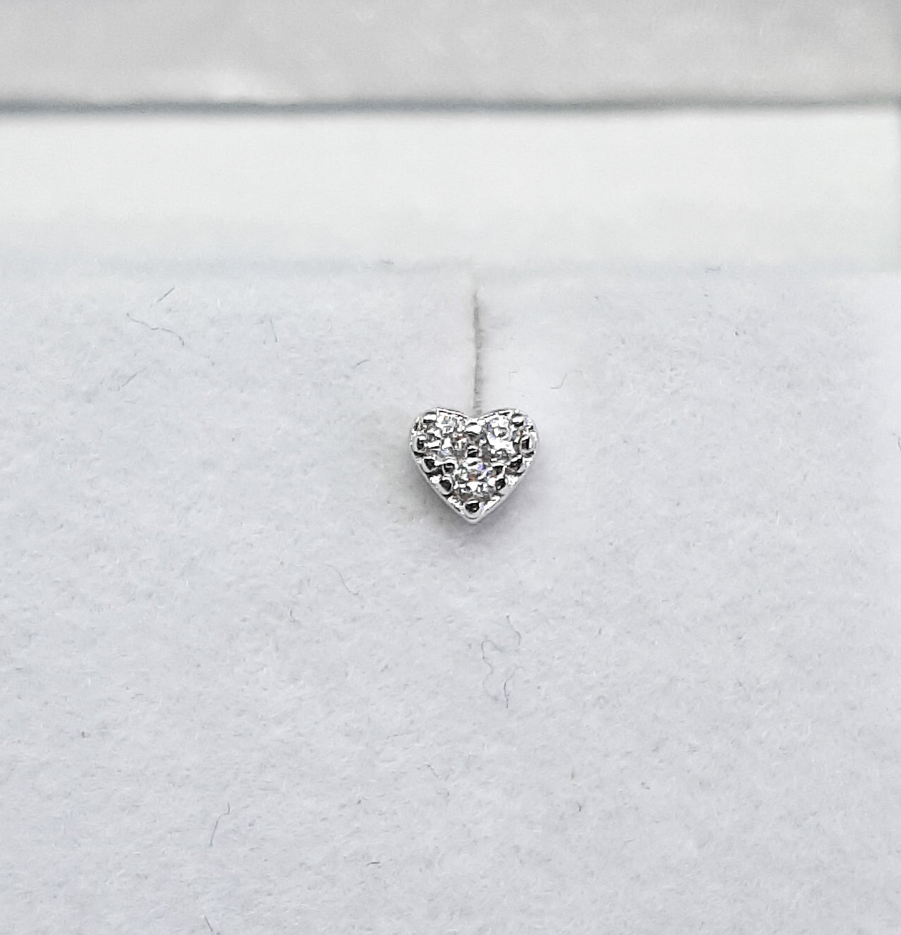 Small CZ Heart Stud Earrings