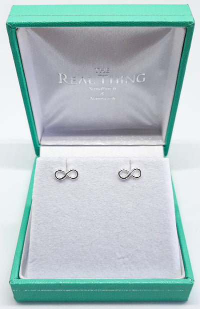 Silver Infinity Stud Earrings