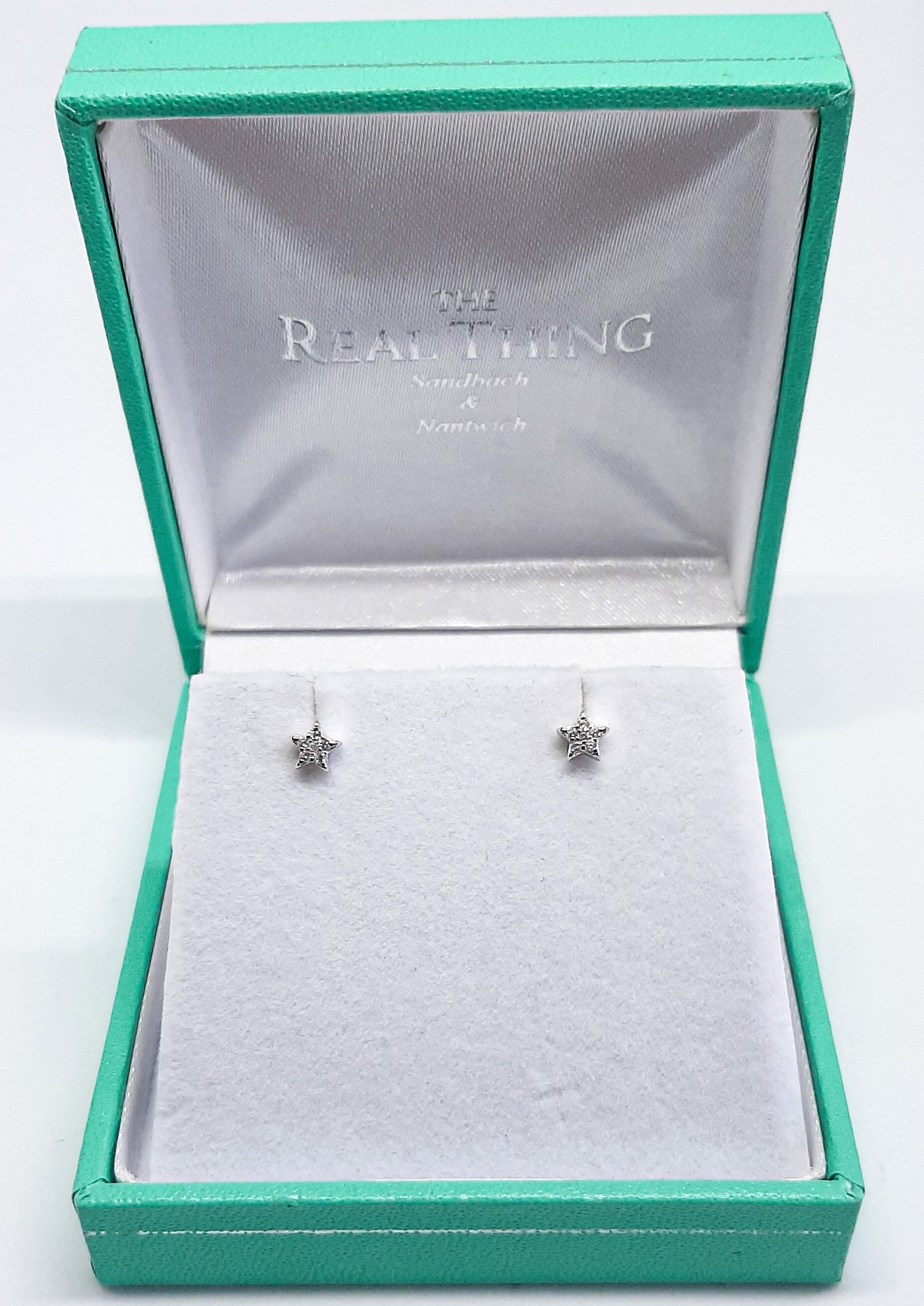 Silver CZ Star Stud Earrings