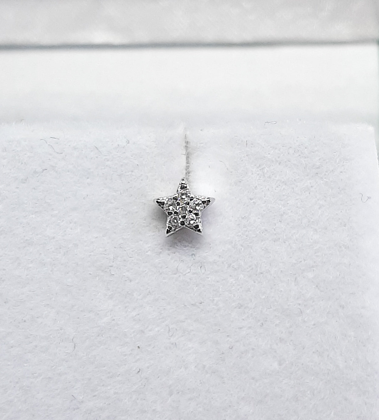 Silver CZ Star Stud Earrings