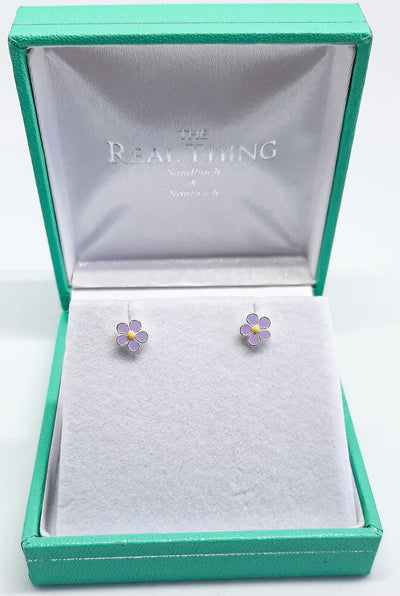 Purple Flower Stud Earrings