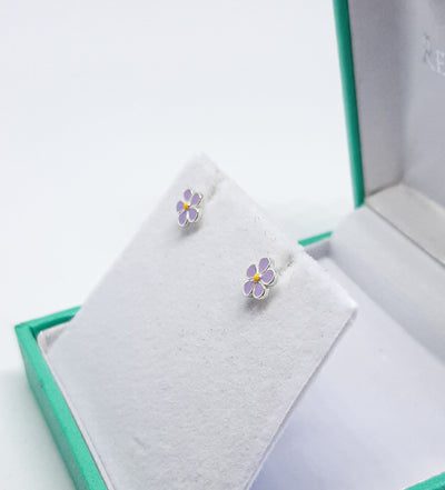 Purple Flower Stud Earrings