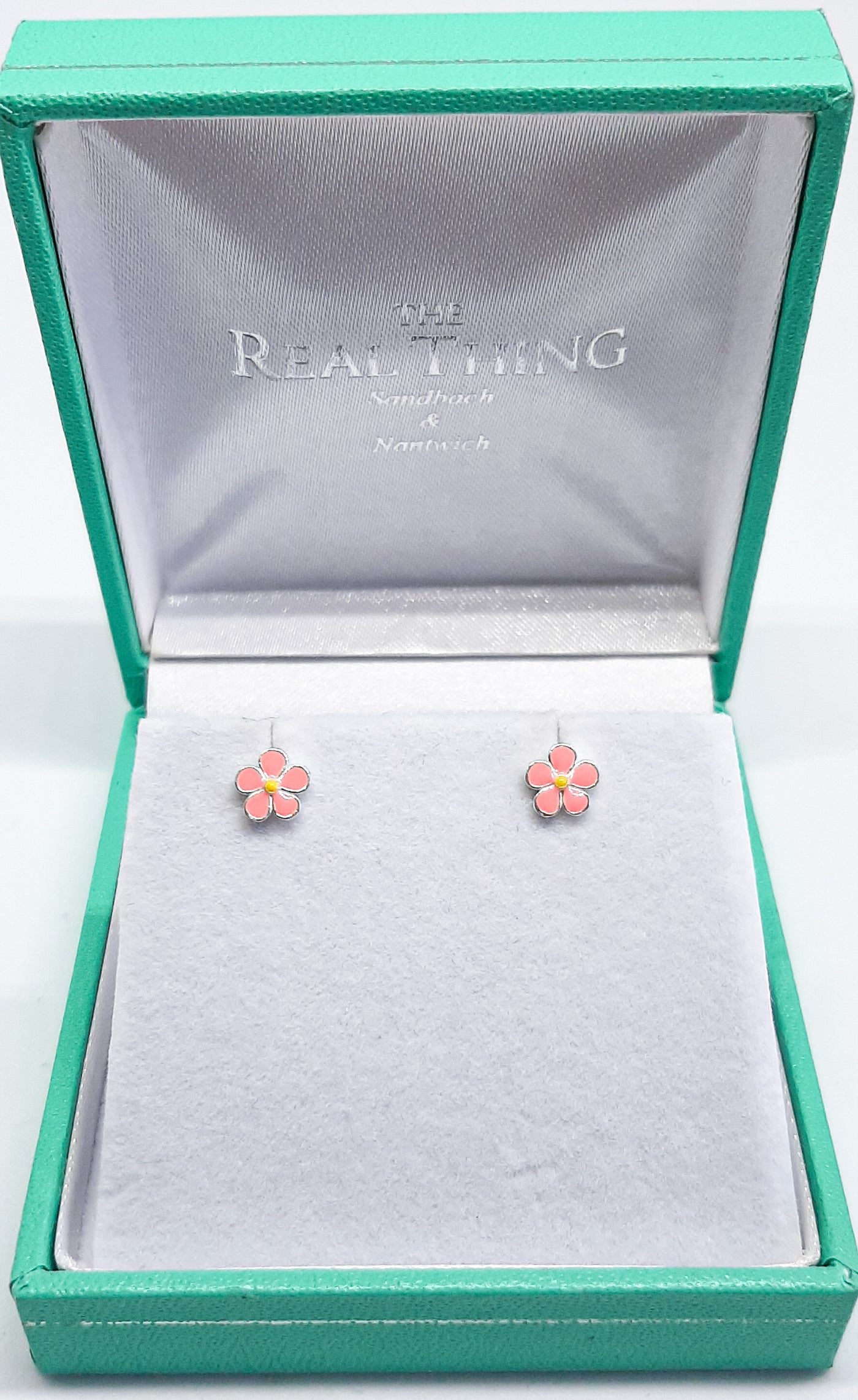 Pink Flower Stud Earrings