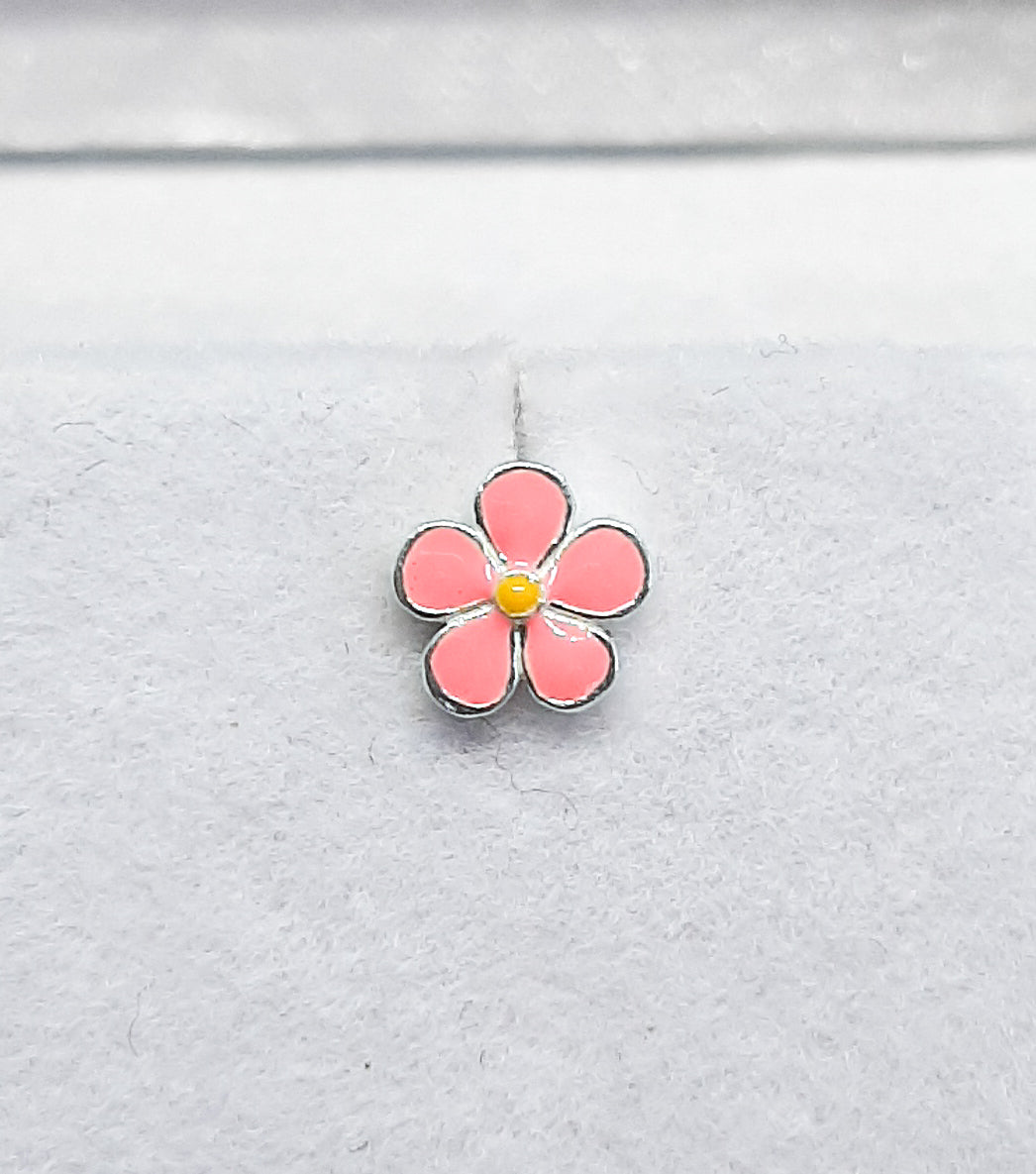 Pink Flower Stud Earrings