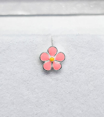 Pink Flower Stud Earrings