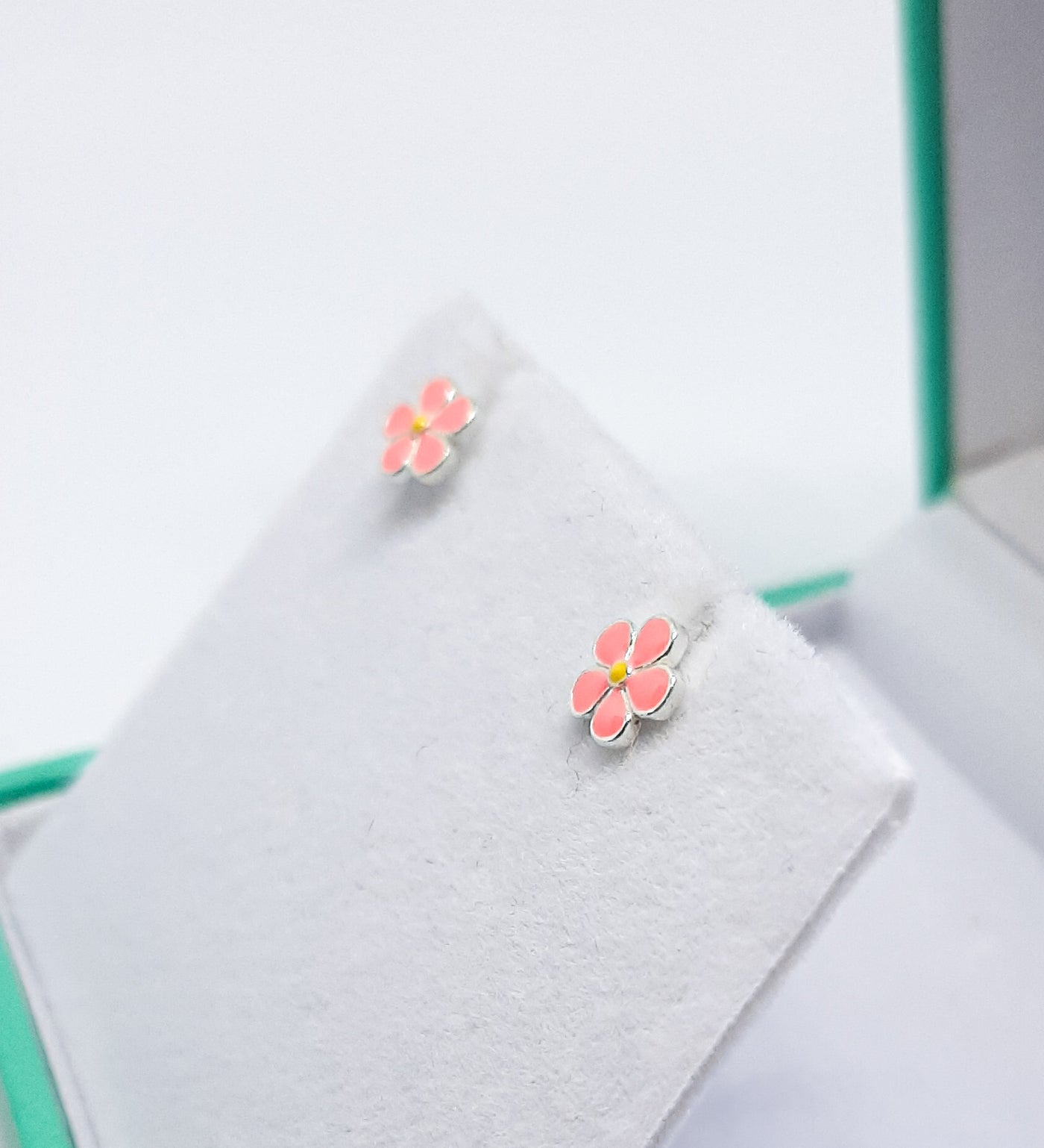 Pink Flower Stud Earrings