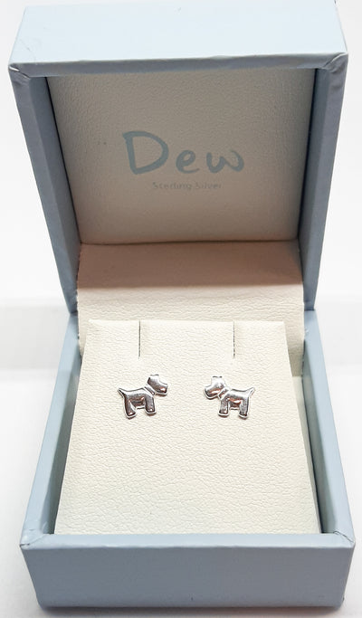 Dew Mini Scotty Dog Stud Earrings