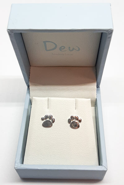 Dew Paw Print Stud Earrings