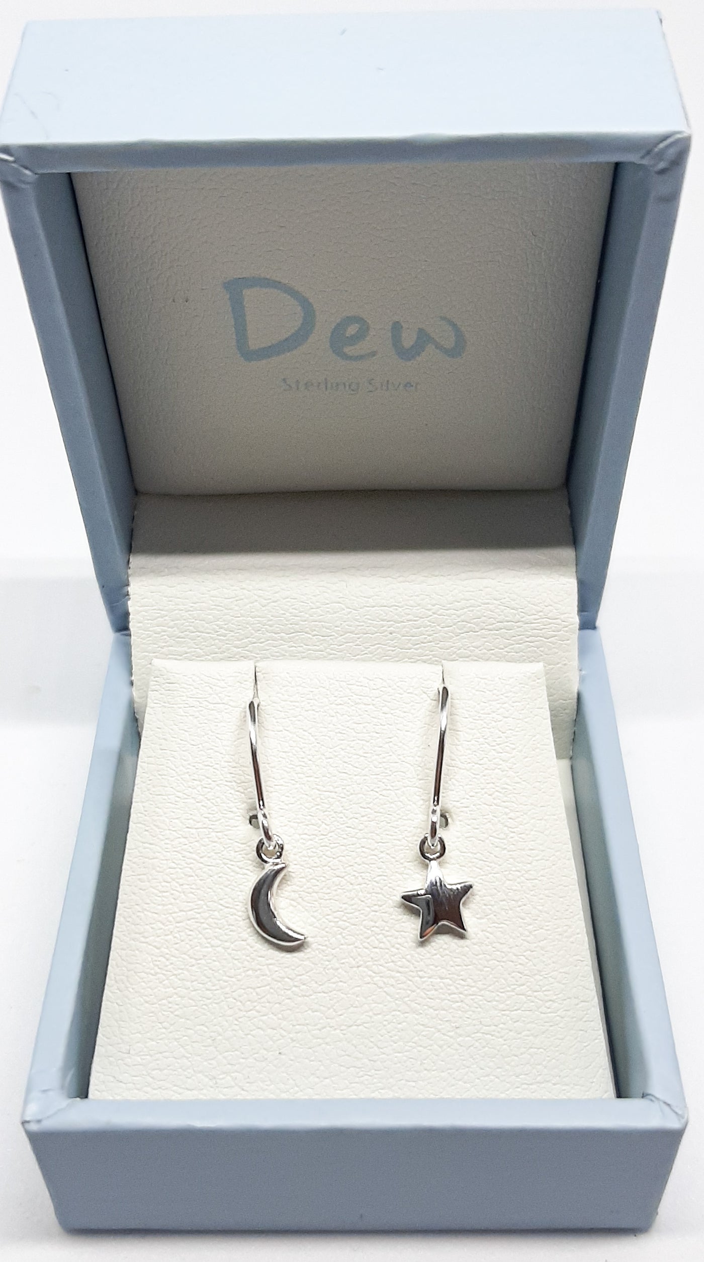 Dew Moon and Star Drop Earrings