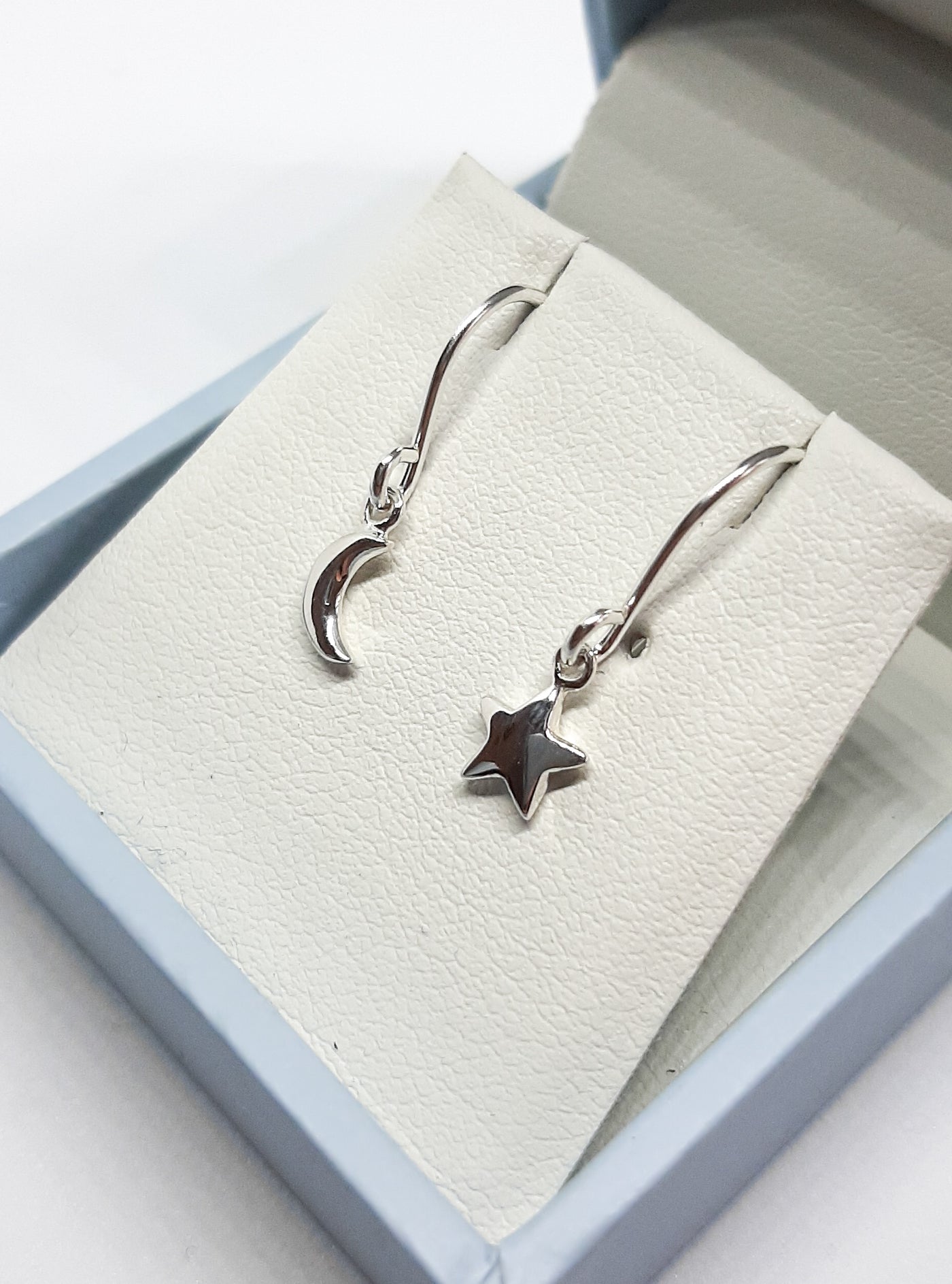 Dew Moon and Star Drop Earrings