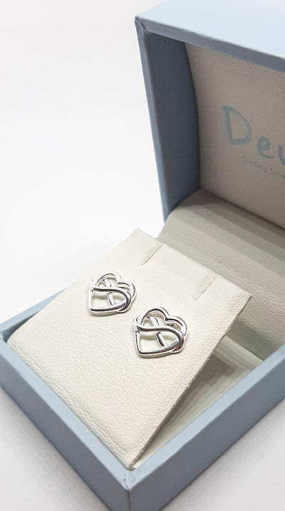 Dew Infinity Heart Stud Earrings