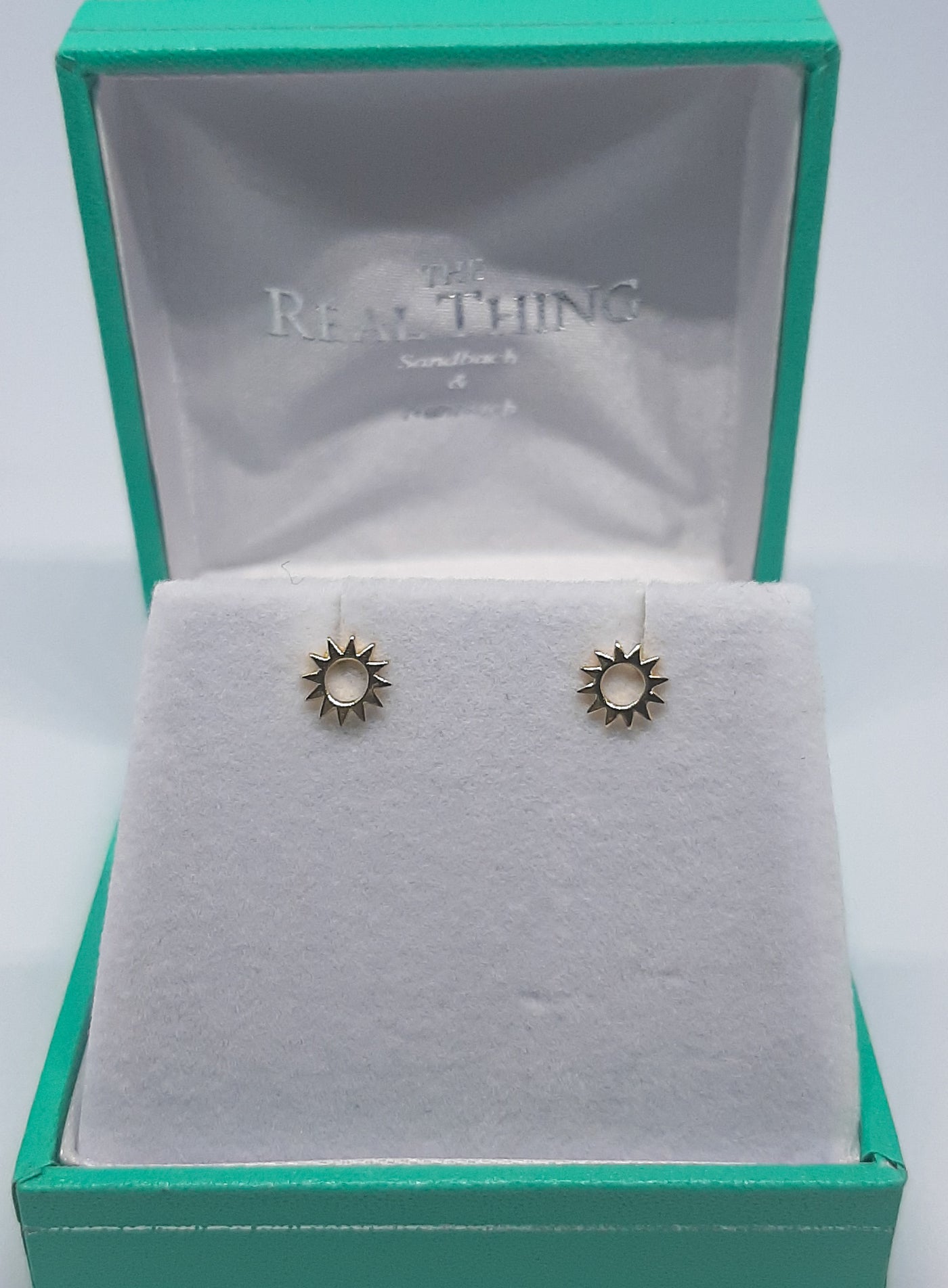 Yellow Gold Open Sun Stud Earrings