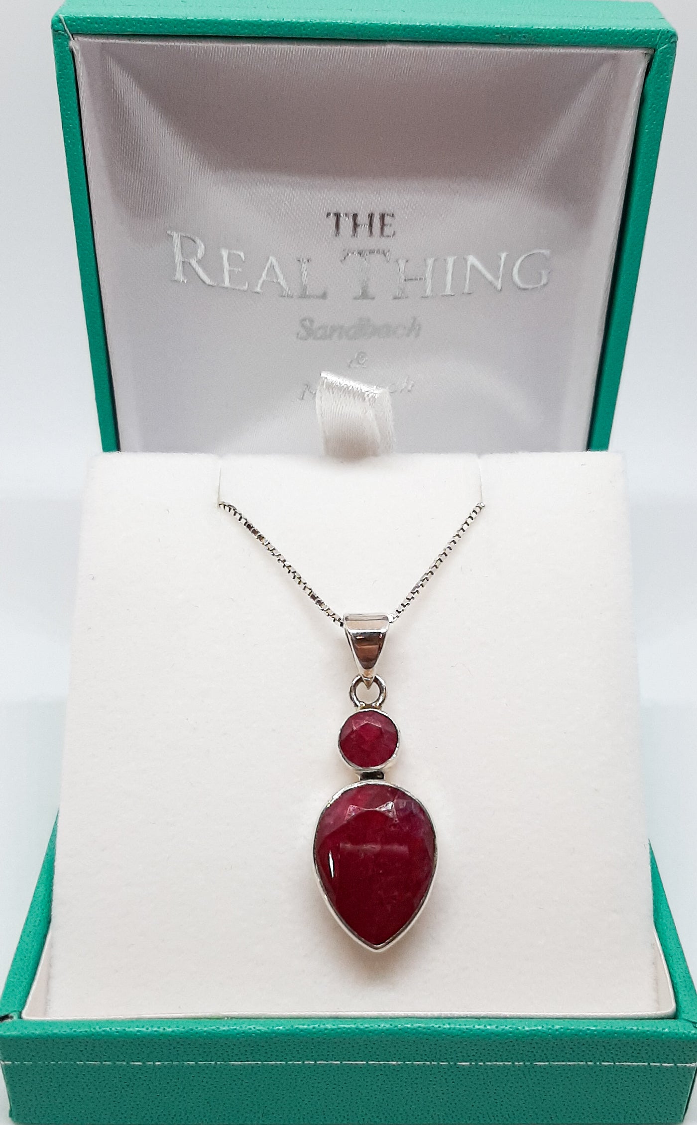 Ruby Circle & Tear Drop Pendant