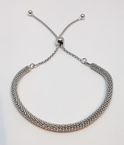 Silver Large Popcorn Slider Bracelet