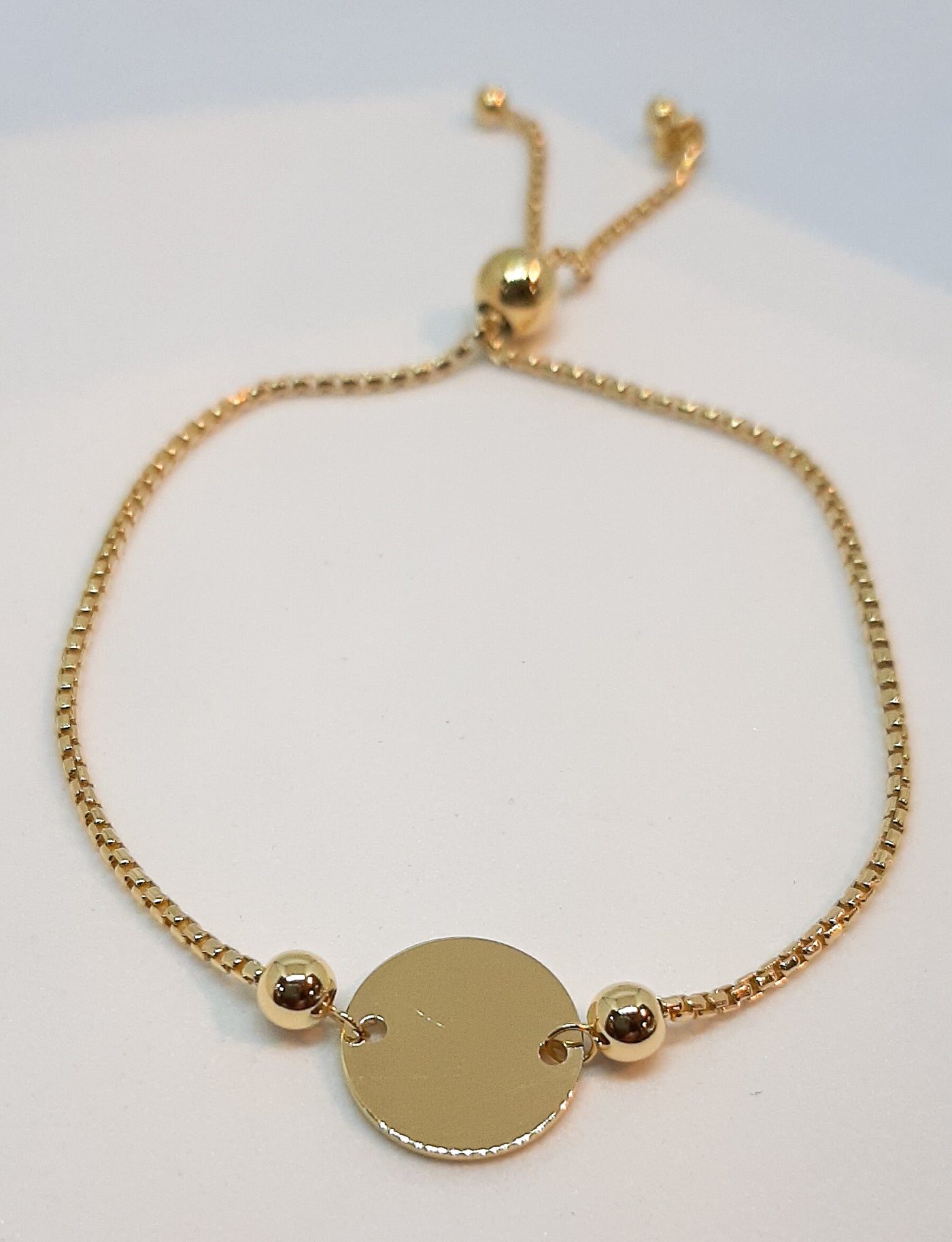 Yellow Gold Disc Slider Bracelet